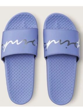 PINK VICTORIA'S SECRET LOGO SLIDES SANDALS SIZE MEDUIM